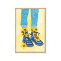 Picture of Sunflower Walk in Blue Shoes _GroupedProduct_Rectangle_Portrait_Framed_Matted_