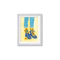 Picture of Sunflower Walk in Blue Shoes _GroupedProduct_Rectangle_Portrait_Framed_Matted_