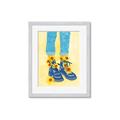 Picture of Sunflower Walk in Blue Shoes _GroupedProduct_Rectangle_Portrait_Framed_Matted_