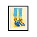 Picture of Sunflower Walk in Blue Shoes _GroupedProduct_Rectangle_Portrait_Framed_Matted_