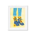 Picture of Sunflower Walk in Blue Shoes _GroupedProduct_Rectangle_Portrait_Framed_Matted_