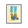 Picture of Sunflower Walk in Blue Shoes _GroupedProduct_Rectangle_Portrait_Framed_Matted_
