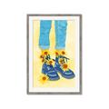 Picture of Sunflower Walk in Blue Shoes _GroupedProduct_Rectangle_Portrait_Framed_Matted_