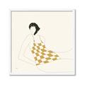 Picture of Lady in Squares _GroupedProduct_Square_Framed_Matted_