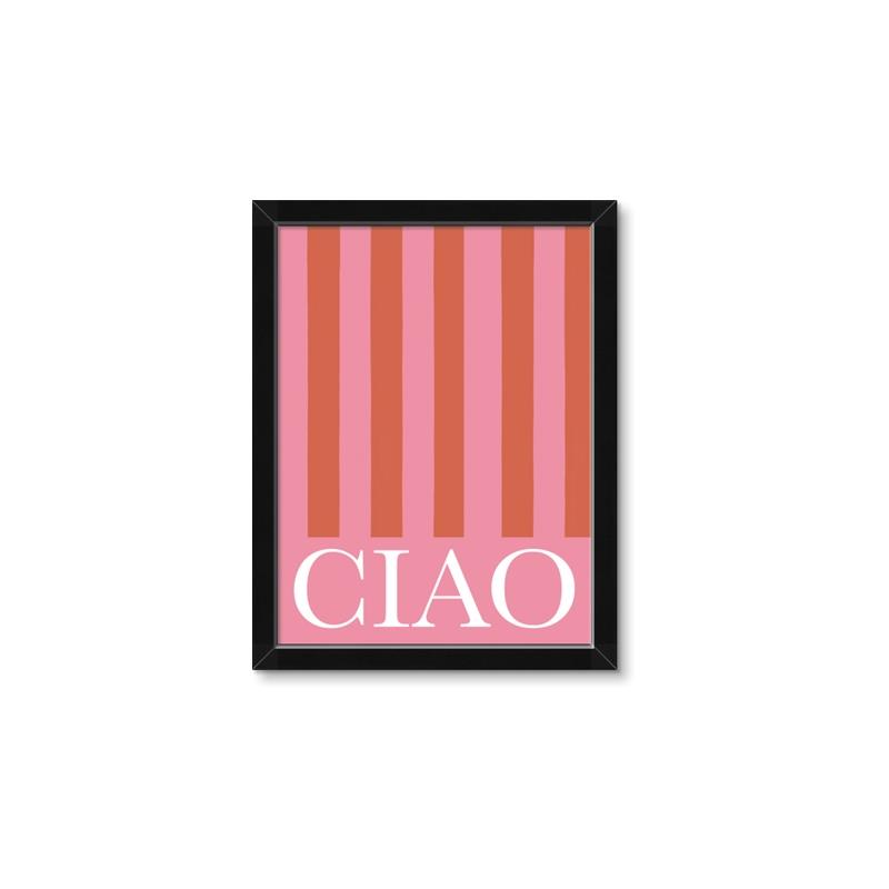 Picture of Ciao Stripes in Pink _GroupedProduct_Rectangle_Portrait_Framed_Matted_
