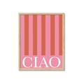 Picture of Ciao Stripes in Pink _GroupedProduct_Rectangle_Portrait_Framed_Matted_
