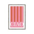 Picture of Ciao Stripes in Pink _GroupedProduct_Rectangle_Portrait_Framed_Matted_