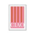 Picture of Ciao Stripes in Pink _GroupedProduct_Rectangle_Portrait_Framed_Matted_