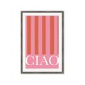 Picture of Ciao Stripes in Pink _GroupedProduct_Rectangle_Portrait_Framed_Matted_