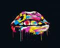 Picture of Graffiti Glow Lips _GroupedProduct_Rectangle_Landscape_Unframed_Print_Only_