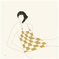 Picture of Lady in Squares _GroupedProduct_Square_Unframed_Print_Only_