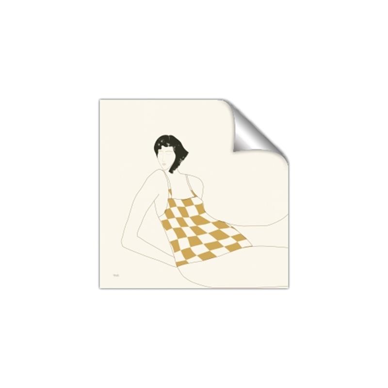 Picture of Lady in Squares _GroupedProduct_Square_Unframed_Print_Only_