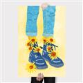 Picture of Sunflower Walk in Blue Shoes _GroupedProduct_Rectangle_Portrait_Canvas_