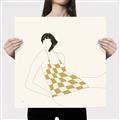 Picture of Lady in Squares _GroupedProduct_Square_Canvas_