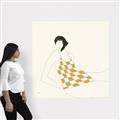 Picture of Lady in Squares _GroupedProduct_Square_Canvas_