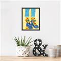 Picture of Sunflower Walk in Blue Shoes _GroupedProduct_Rectangle_Portrait_Canvas_Framed_