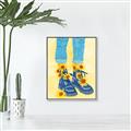 Picture of Sunflower Walk in Blue Shoes _GroupedProduct_Rectangle_Portrait_Canvas_Framed_