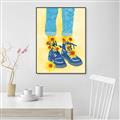 Picture of Sunflower Walk in Blue Shoes _GroupedProduct_Rectangle_Portrait_Canvas_Framed_