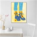 Picture of Sunflower Walk in Blue Shoes _GroupedProduct_Rectangle_Portrait_Canvas_Framed_