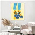 Picture of Sunflower Walk in Blue Shoes _GroupedProduct_Rectangle_Portrait_Canvas_Framed_