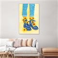 Picture of Sunflower Walk in Blue Shoes _GroupedProduct_Rectangle_Portrait_Canvas_Framed_