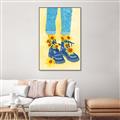 Picture of Sunflower Walk in Blue Shoes _GroupedProduct_Rectangle_Portrait_Canvas_Framed_