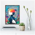 Picture of Luminous Blue Girl _GroupedProduct_Rectangle_Portrait_Canvas_Framed_