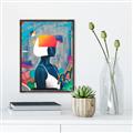 Picture of Luminous Blue Girl _GroupedProduct_Rectangle_Portrait_Canvas_Framed_