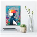 Picture of Luminous Blue Girl _GroupedProduct_Rectangle_Portrait_Canvas_Framed_