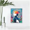 Picture of Luminous Blue Girl _GroupedProduct_Rectangle_Portrait_Canvas_Framed_