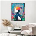 Picture of Luminous Blue Girl _GroupedProduct_Rectangle_Portrait_Canvas_Framed_