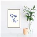 Picture of Cest La Vie in Blue _GroupedProduct_Rectangle_Portrait_Canvas_Framed_