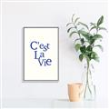Picture of Cest La Vie in Blue _GroupedProduct_Rectangle_Portrait_Canvas_Framed_