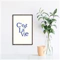 Picture of Cest La Vie in Blue _GroupedProduct_Rectangle_Portrait_Canvas_Framed_