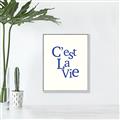 Picture of Cest La Vie in Blue _GroupedProduct_Rectangle_Portrait_Canvas_Framed_