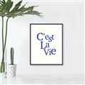 Picture of Cest La Vie in Blue _GroupedProduct_Rectangle_Portrait_Canvas_Framed_