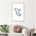 Picture of Cest La Vie in Blue _GroupedProduct_Rectangle_Portrait_Canvas_Framed_