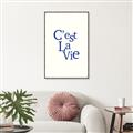 Picture of Cest La Vie in Blue _GroupedProduct_Rectangle_Portrait_Canvas_Framed_