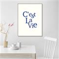 Picture of Cest La Vie in Blue _GroupedProduct_Rectangle_Portrait_Canvas_Framed_