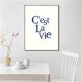 Picture of Cest La Vie in Blue _GroupedProduct_Rectangle_Portrait_Canvas_Framed_