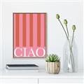 Picture of Ciao Stripes in Pink _GroupedProduct_Rectangle_Portrait_Canvas_Framed_