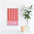 Picture of Ciao Stripes in Pink _GroupedProduct_Rectangle_Portrait_Canvas_Framed_