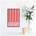 Picture of Ciao Stripes in Pink _GroupedProduct_Rectangle_Portrait_Canvas_Framed_