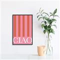 Picture of Ciao Stripes in Pink _GroupedProduct_Rectangle_Portrait_Canvas_Framed_