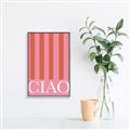 Picture of Ciao Stripes in Pink _GroupedProduct_Rectangle_Portrait_Canvas_Framed_