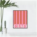 Picture of Ciao Stripes in Pink _GroupedProduct_Rectangle_Portrait_Canvas_Framed_