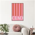 Picture of Ciao Stripes in Pink _GroupedProduct_Rectangle_Portrait_Canvas_Framed_