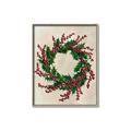 Picture of Holly Wreath _GroupedProduct_Rectangle_Portrait_Canvas_Framed_
