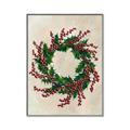 Picture of Holly Wreath _GroupedProduct_Rectangle_Portrait_Canvas_Framed_