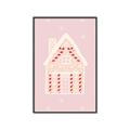 Picture of Pink Gingerbread House _GroupedProduct_Rectangle_Portrait_Canvas_Framed_